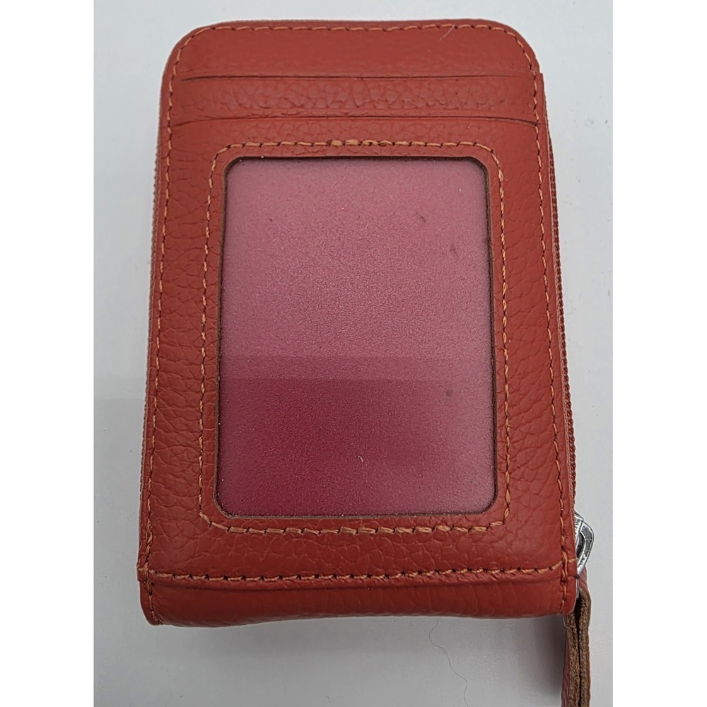 Womans Zippered Credit Card Wallet Orange Item 0127 - Picture 2 of 7
